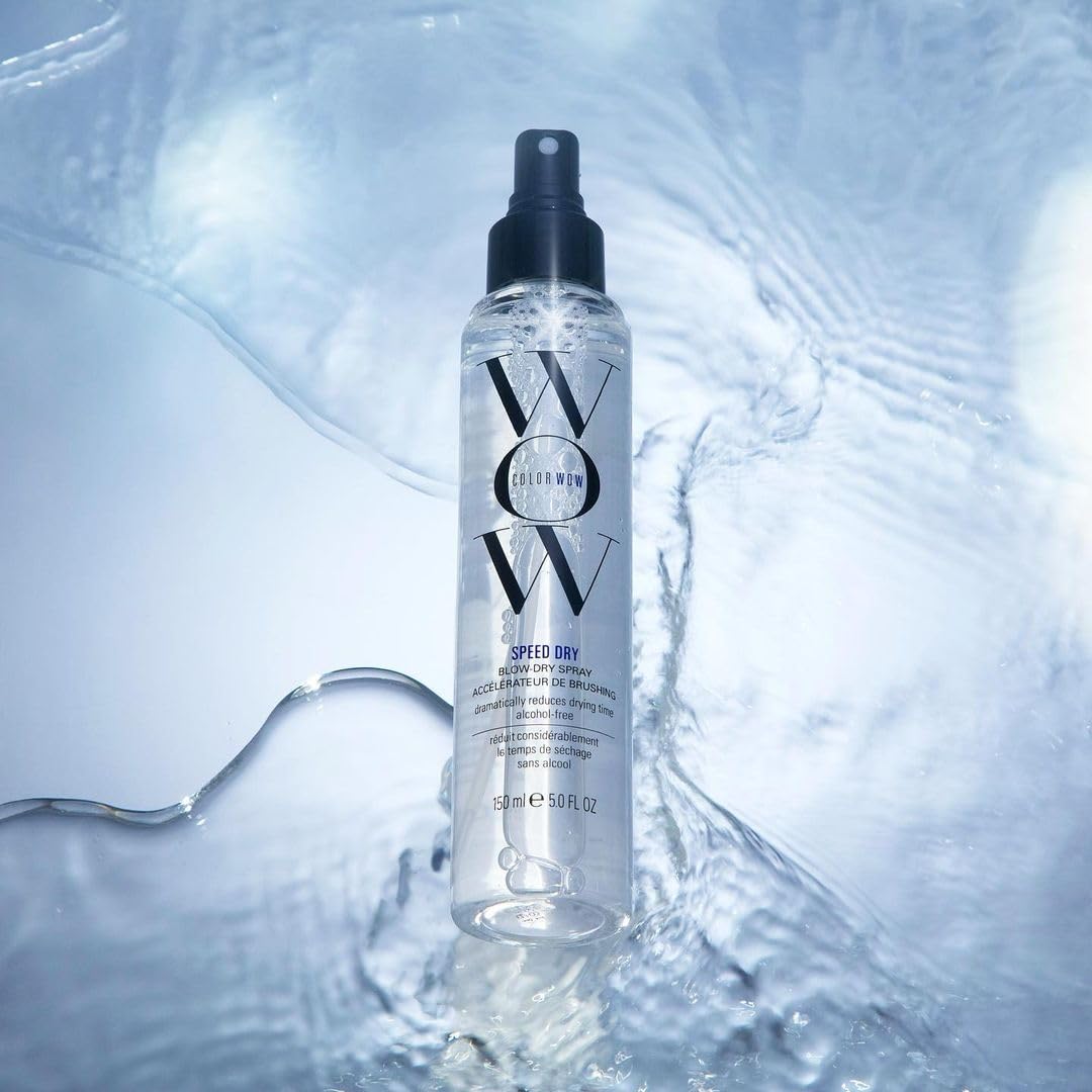 COLOR WOW Speed Dry Blow Dry Spray â€“ Cut Blow Dry Time by 30% | Heat Protectant, Prevent Breakage | Cruelty-Free & Gluten-Free