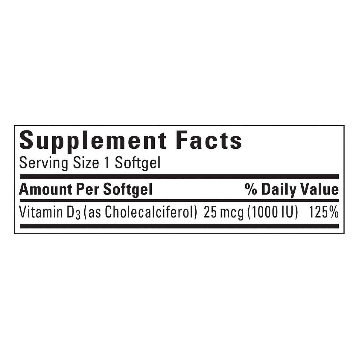 Nature Made Vitamin D3 25 mcg., 650 Softgels