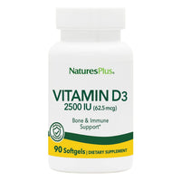 Thumbnail for NaturesPlus Vitamin D3 2500 IU - 90 Softgels - Bone Strength & Immune Support - 90 Servings