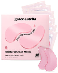 Thumbnail for grace & stella Award Winning Under Eye Mask - Reduce Dark Circles, Puffy Eyes, Undereye Bags, Wrinkles - Gel Under Eye Patches - Gifts for Girlfriend - Vegan Cruelty-Free Self Care (48 Pairs, Pink)