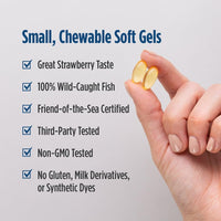 Thumbnail for Nordic Naturals ProOmega 2000 Jr., Strawberry Flavor - 60 Soft Gels - 1120 mg Omega-3 - Ultra Potent Fish Oil - EPA & DHA - Promotes Brain, Heart, & Immune Health - Non-GMO - 30 Servings