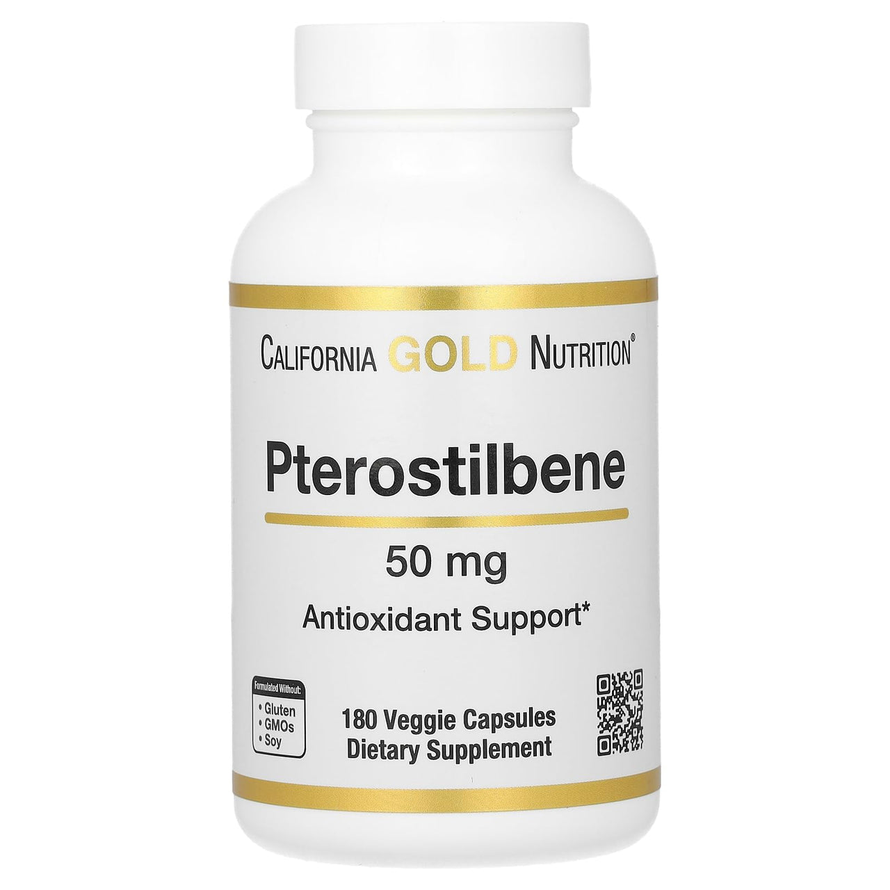 California Gold Nutrition Pterostilbene, 50 mg, 180 Veggie Capsules