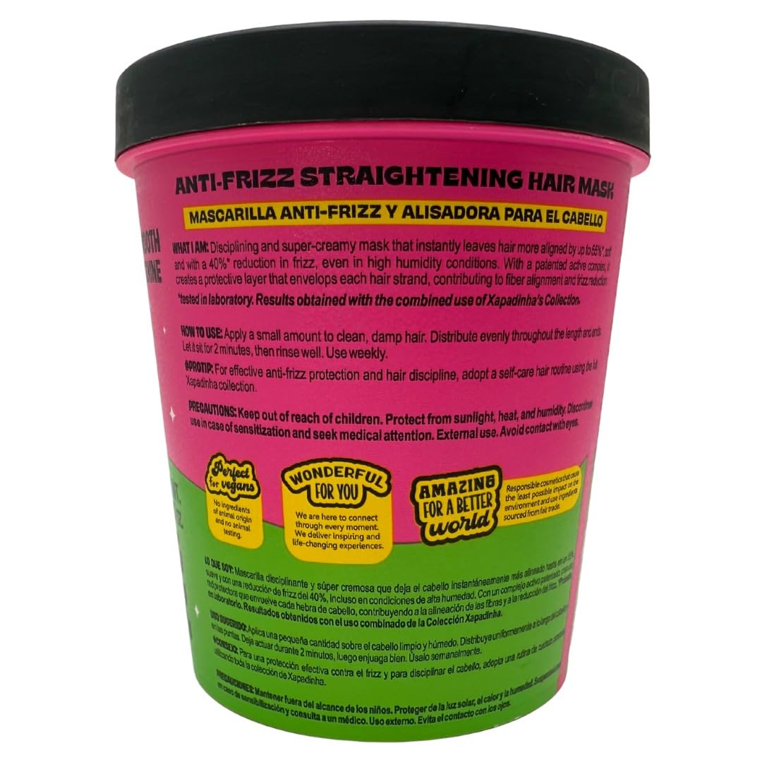 Lola From Rio - Xapadinha - Disciplining Hair Mask For Straight or Straightnened Hair, 55% Alignement, 40% Reduction in Frizz, Intense Shine 15.87 Fl Oz