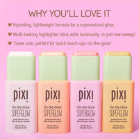 Thumbnail for Pixi On-the-Glow SuperGlow | Shade PetalDew | Hydrating Highlighter Stick with Ginseng, Aloe Vera & Fruit Extracts | For Cheeks & Brow Bones | 19g / 0.6oz | Paraben-Free Luminous Natural Highlight