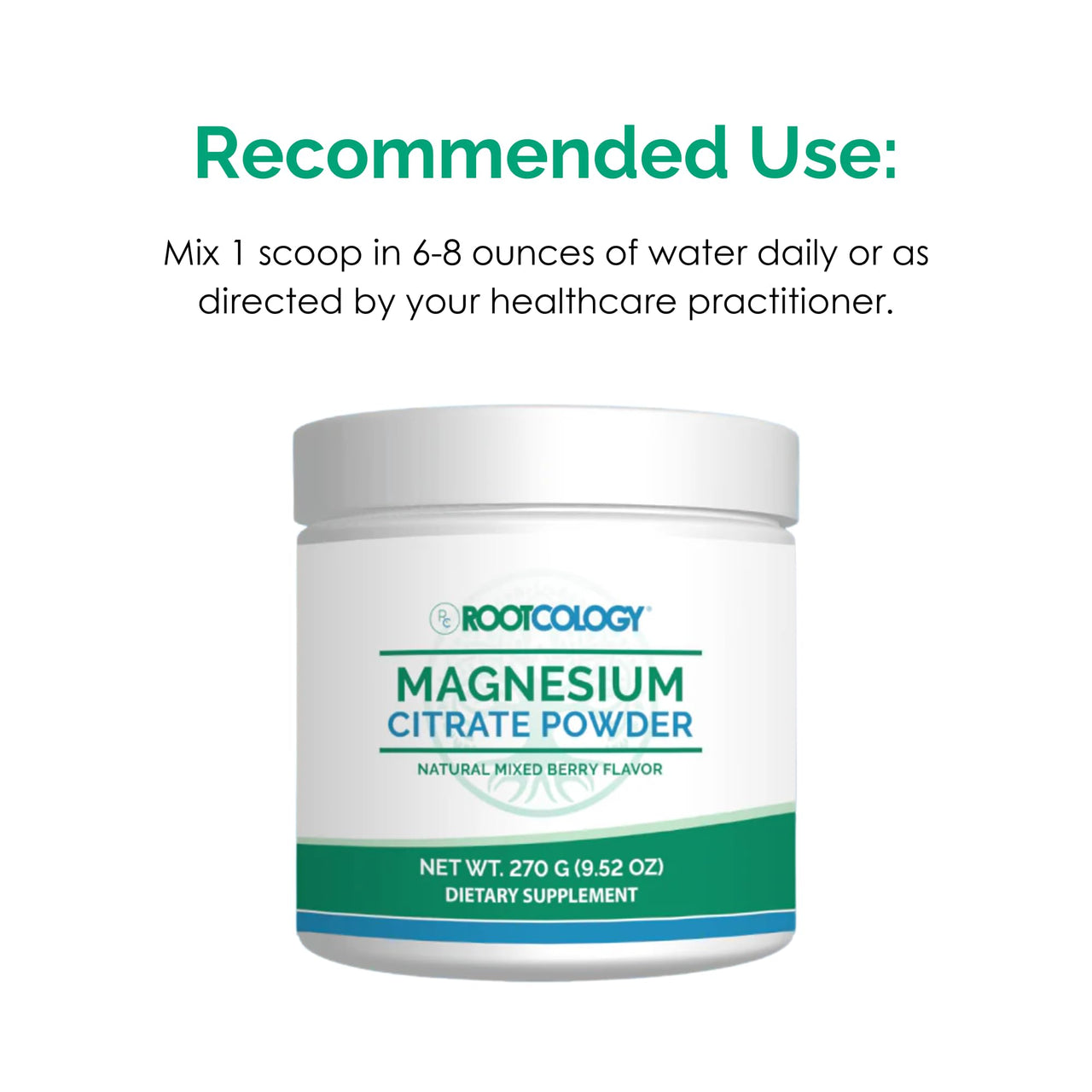 Rootcology by Dr. Izabella Wentz | Magnesium Citrate Powder | 300mg Magnesium for Relaxation and Regularity Support | Natural Mixed Berry Flavor | 270g / 60 Servings