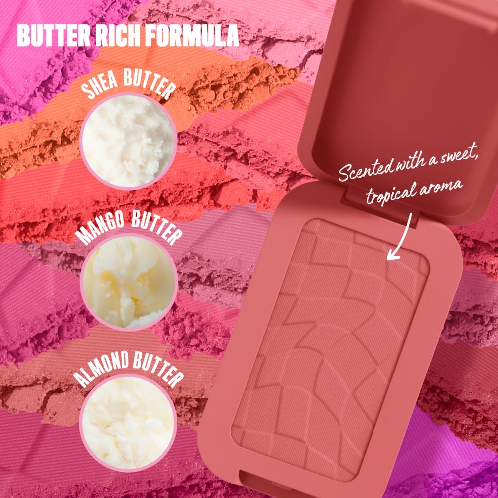 NYX PROFESSIONAL MAKEUP Buttermelt Powder Blush, Fade and Transfer-Resistant Blush, Up to 12HR Make Up Wear, Vegan Formula - Feeling Butta