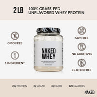 Thumbnail for NAKED Whey Protein Powder 2LB (Unflavored) + Casein Protein Powder 2LB (30 Servings) – GMO-Free, Gluten Free, Soy Free, Preservative Free