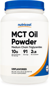 Thumbnail for Nutricost Premium MCT Oil Powder - Best for Keto, Ketosis, and Ketogenic Diets - Non-GMO and Gluten Free… (2 LB (Unflavored))