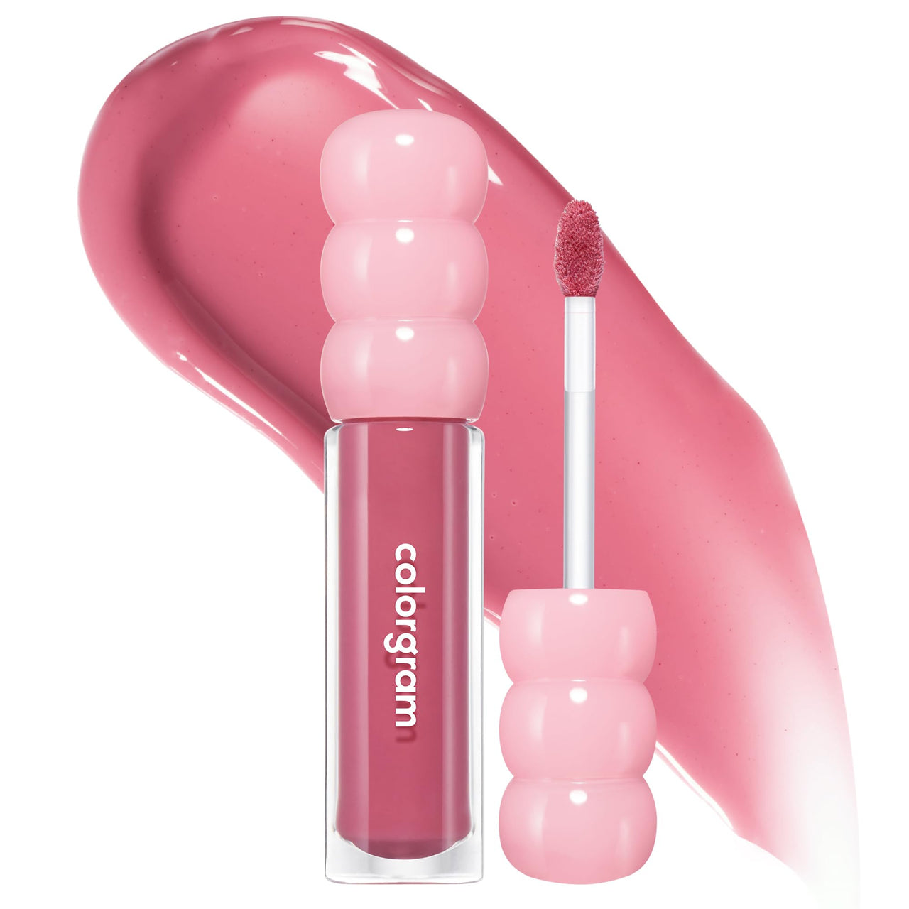 COLORGRAM Fruity Glass Gloss 04 Farewell Guava | Non-Sticky Glossy Lip Tint with Glass-Like Shine | Long-Lasting Hydrating Lip Gloss for Smooth & Plump Lips