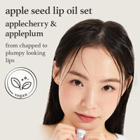 Thumbnail for NOONI Vegan Appleseed Lip Oil Set - Applecherry & Appleplum | Long-Lasting, Moisturizing, Plumping, Revitalizing for Dry Lips, Waterproof, No Peel Off, Korean Tint, 0.12 FL Oz x 2ea