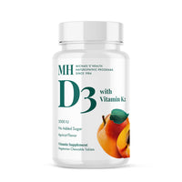 Thumbnail for MICHAEL'S Health Naturopathic Programs Vitamin D3 with K2 - 90 Chewable Tablets - Apricot Flavor - Skeletal & Immune System Support - No Added Sugar - Vegetarian & Kosher - 90 Servings
