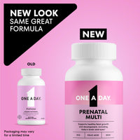 Thumbnail for One A Day Prenatal Vitamins- Folic Acid, Iron, Omega- 3 (DHA), Pregnancy Vitamins for Women, Prenatal Multivitamin for Mom and Baby Support, Pregnancy Must Haves 90 Ct (Packaging May Vary)