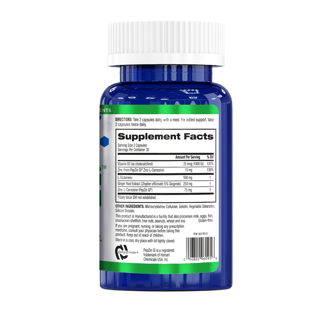 BioTrust Gut Reg Supports a Healthy Gut Lining, Helps Restore Gut Health and Helps Relieve Occasional GI Discomfort with PepZin GI, L-Glutamine and Ginger Extract, Non-GMO, Gluten-Free (60 Capsules)