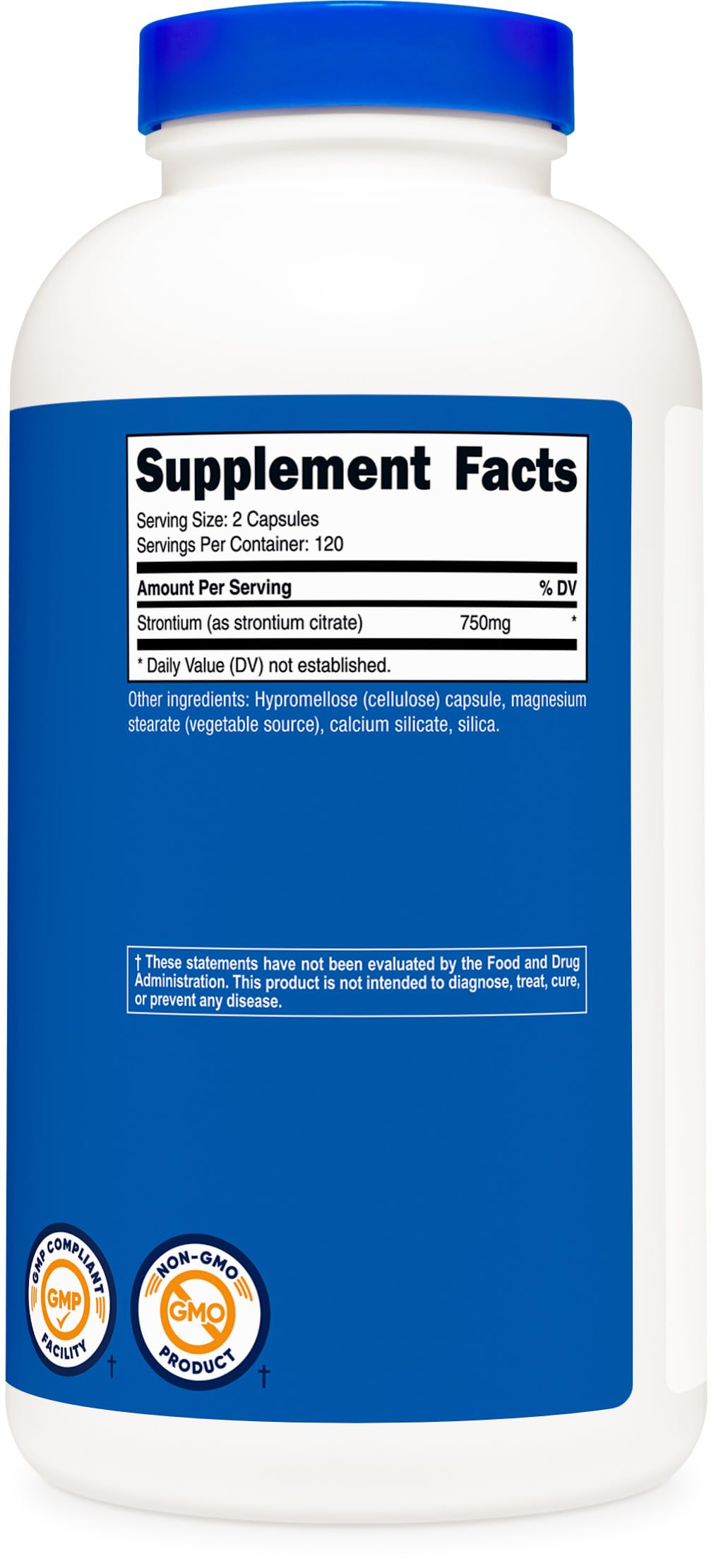 Nutricost Strontium Capsules 750mg, 240 Capsules - Vegetarian, Non-GMO, Gluten Free