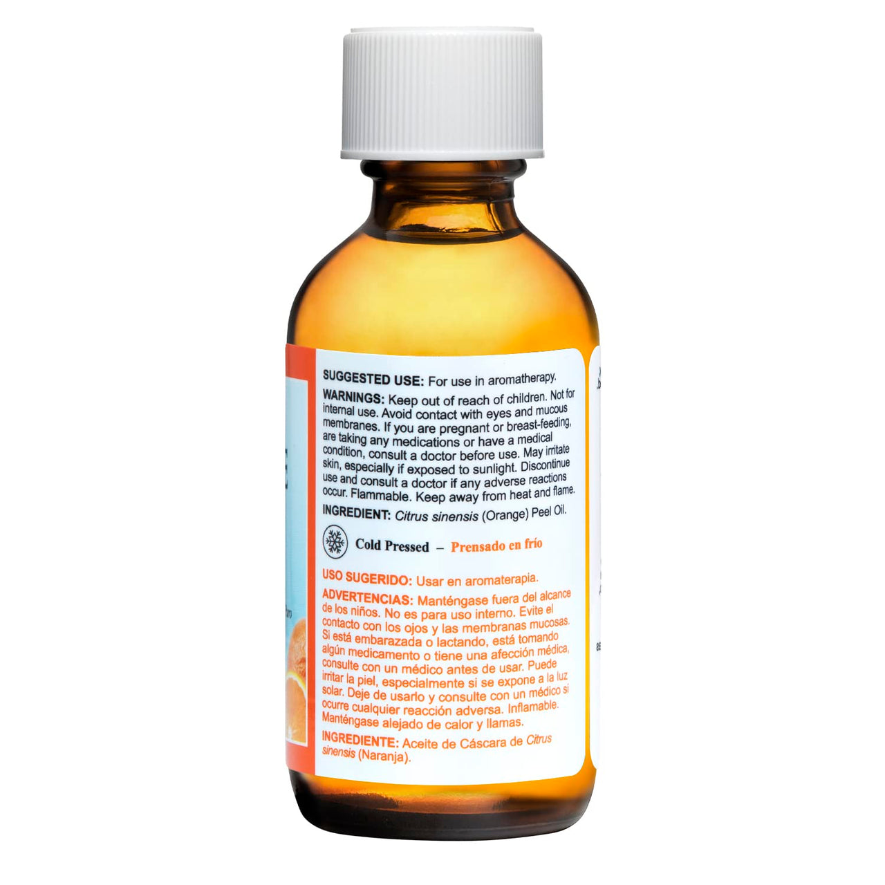 De La Cruz Pure Orange Oil - 100% Pure Orange Essential Oil for Diffuser - Cold Pressed Orange Essential Oil - 2 Fl OZ (2 Bottles)