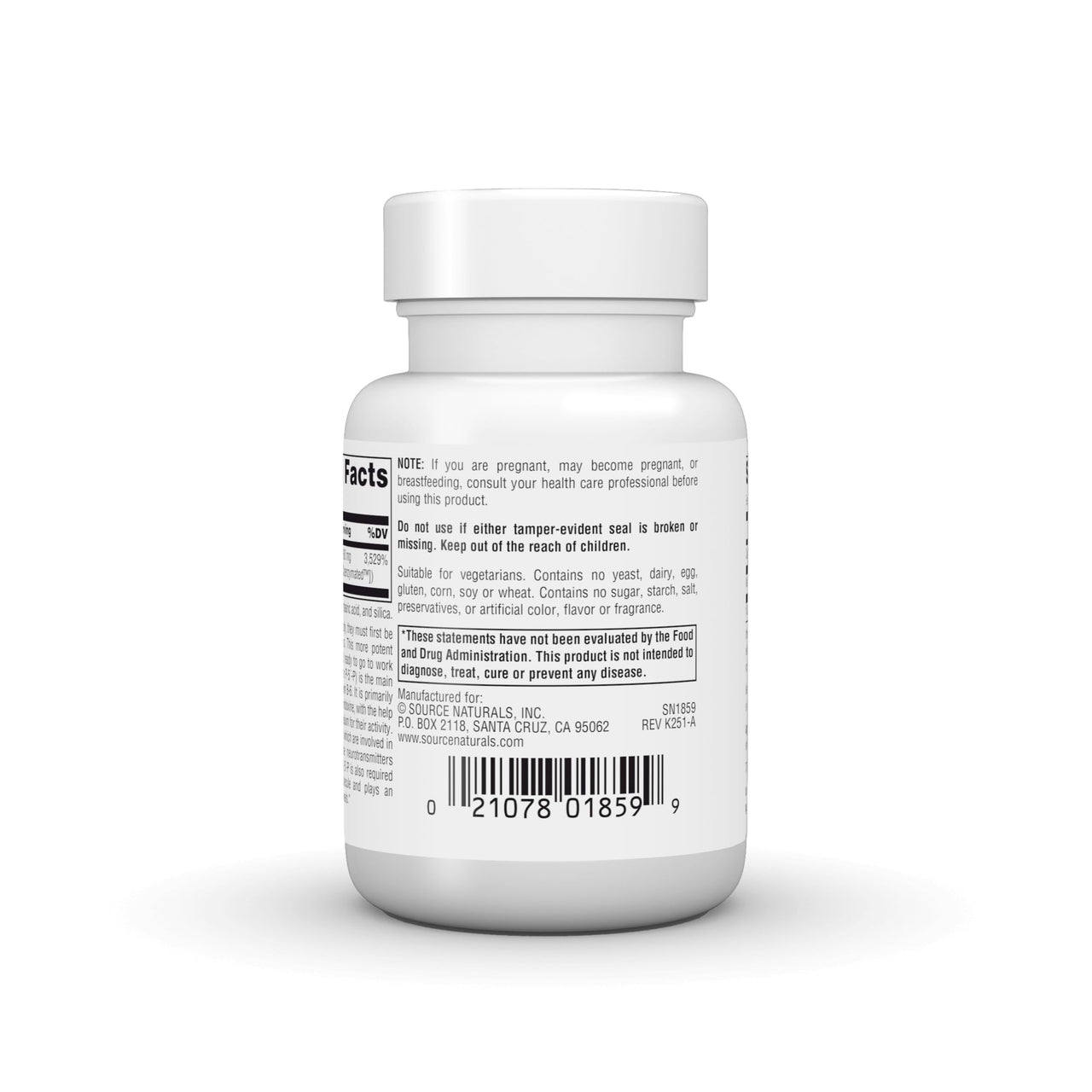 Source Naturals Coenzymated B-6, P-5´-P (PYRIDOXAL-5´-Phosphate) Promotes a Healthy Nervous System* 100 mg - 30 Tablets