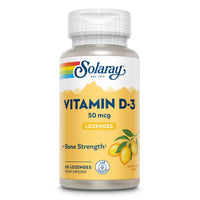 Thumbnail for SOLARAY Vitamin D3 2000IU Supplement for Men & Women - Vitamin D as Cholecalciferol, VIT D3 50 mcg for Adults, Bone Strength Support, Natural Lemon Flavor - 60 Lozenges