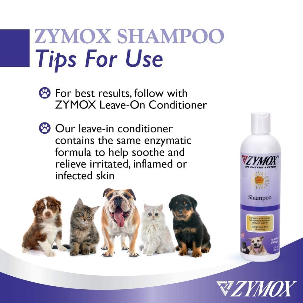 PET KING BRANDS ZYMOX Shampoo for Dogs and Cats, 12oz