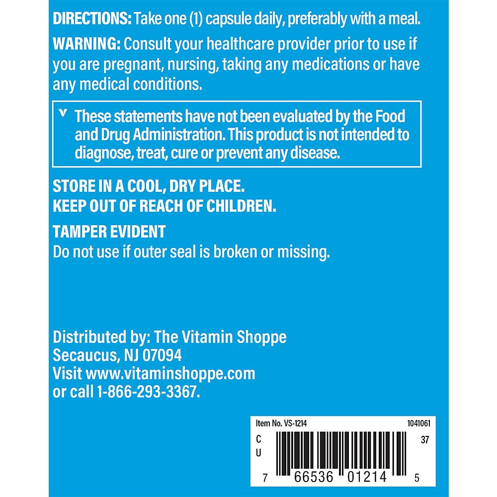The Vitamin Shoppe Choline Inositol 500MG, Once Daily Supplement (300 Capsules)