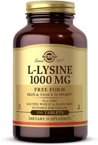 Thumbnail for Solgar L-Lysine 1000 mg, 100 Tablets - Enhanced Absorption and Assimilation - Promotes Integrity of Skin and Lips - Collagen Support - Amino Acids - Non GMO, Vegan, Gluten Free - 100 Servings