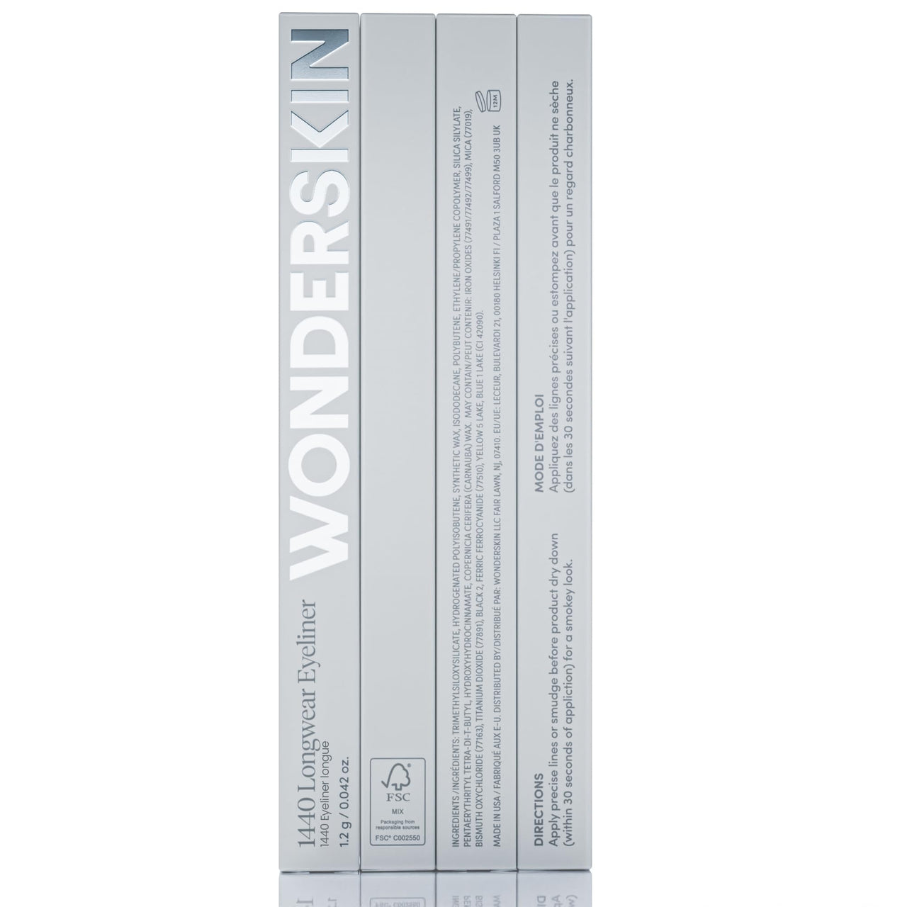 Wonderskin Eyeliner Pencil, 1440 Longwear Black Glitter Eyeliner Pencil - Waterproof, Sharpenable & Smudge Proof (Black Truffle)