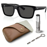 Thumbnail for Ray-Ban RB4396 WARREN BIO-BASED Rectangle Shaped Non-Polarized Sunglasses for Men & Women – Includes Official RAYBAN Eyewear Kit – Ideal Formal & Casual Wear Sunglasses – Dark Grey Lens
