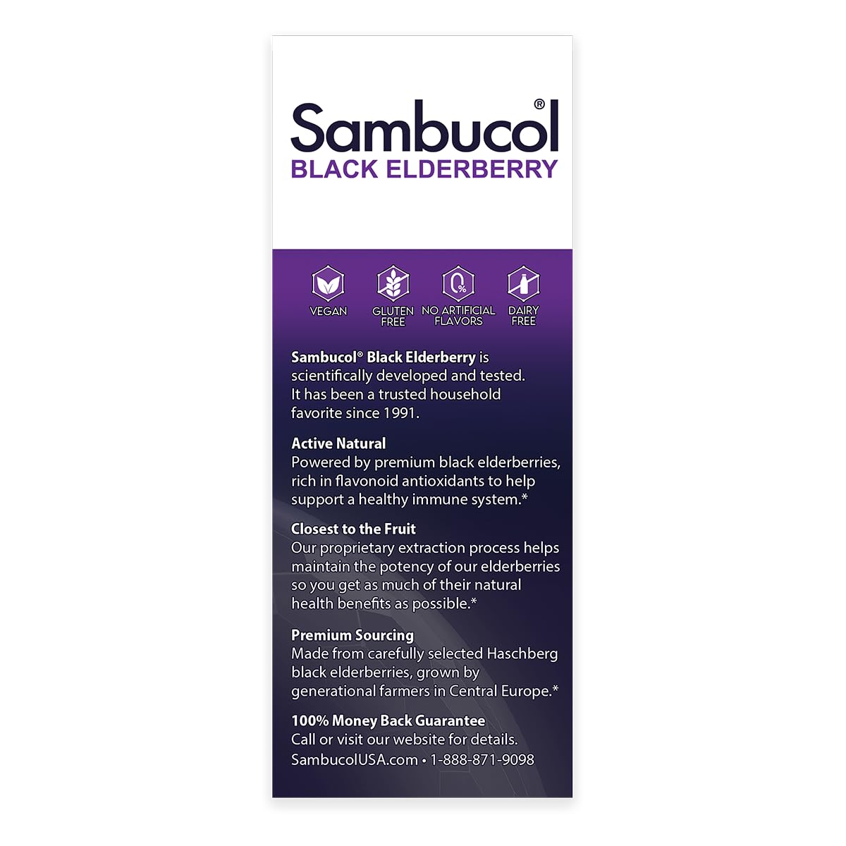 Sambucol Black Elderberry Syrup for Kids - Elderberry Liquid with Vitamin C for Kids No Artificial Flavors, High Antioxidants, Daily Wellness Support, Berry Flavored - 4 Fl Oz