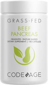 Thumbnail for Codeage Grass Fed Beef Pancreas Supplement Glandulars - Freeze Dried, Non-Defatted Desiccated Beef Pancreas Pills – Pancreatic Enzymes Diet Meat - Pasture Raised Bovine Vitamins - 180 Capsules