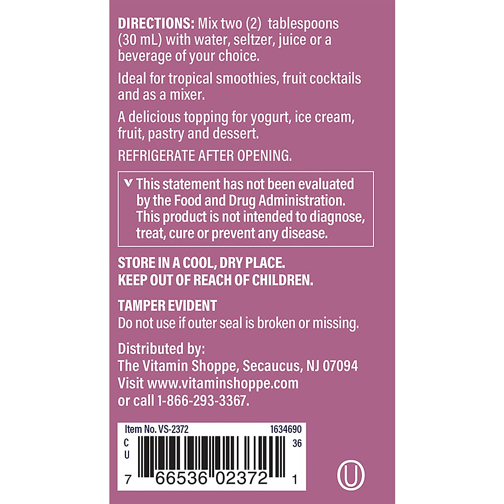 The Vitamin Shoppe Black Cherry Concentrate, 100% Juice Concentrate, Natural Foods Superfood That Supports Urinary Tract (16 Fluid Ounces Liquid)