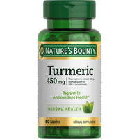 Thumbnail for Nature's Bounty Turmeric Capsules, Herbal Supplement with Plant-Based Antioxidants, 450 Mg, 60 Ct