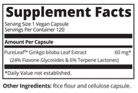 Thumbnail for MRM Nutrition Ginkgo B - For Women & Men - 60 mg Vegetarian Capsules, Ginkgo Biloba Leaf Extract for Circulation Strength & Brain Support, Herbal, Vegan, Non‑GMO Supplement for Adults - 120 Servings