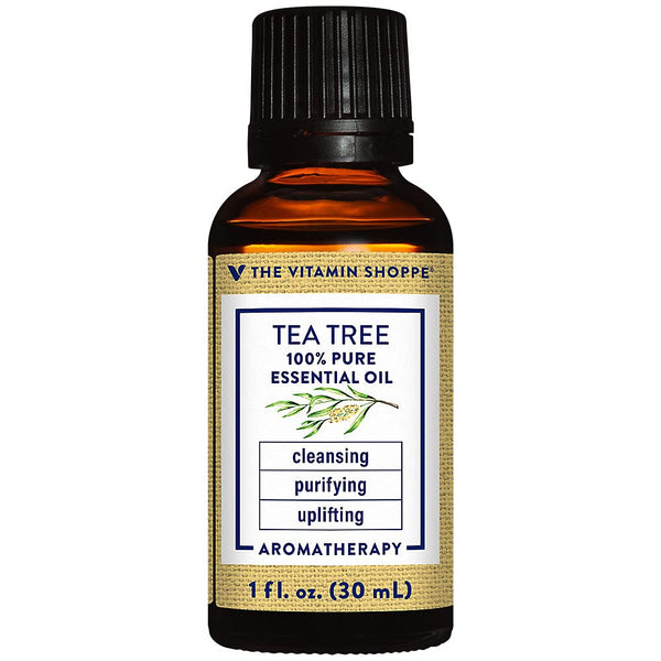 The Vitamin Shoppe Tea Tree Essential Oil - Natural Skincare & Aromatherapy | 100% Pure Australian Melaleuca | 1 oz | Therapeutic Grade