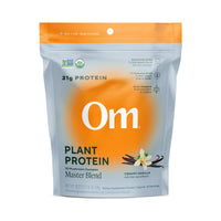 Thumbnail for OM MUSHROOM SUPERFOOD Master Blend Vegan Protein â€“ Creamy Vanilla Plant Protein with 10 Mushrooms, Ashwagandha, BCAAs & B12 â€“ Energy, Recovery & Immune Support â€“ 1.2 lb (16 Servings)