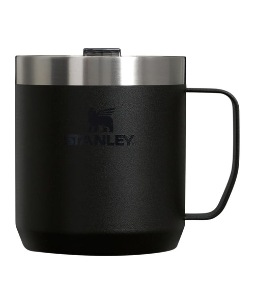 Stanley Stay-Hot Camp Mug 12 oz | Press Fit Drink Through Lid | Cup for Coffee, Tea and Drinks | Insulated Stainless Steel Coffee Mug | BPA-Free | Black 2.0