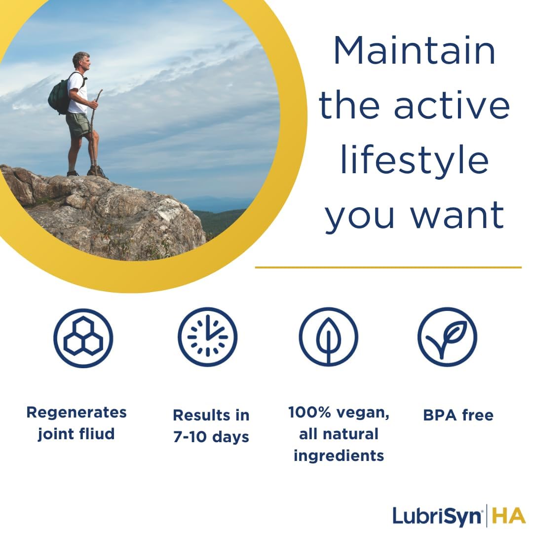 Lubrisyn Hyaluronic Acid Oral Joint Supplement â€“ Liquid HA Formula for Humans â€“ Promotes Joint Support, Mobility, Flexibility, Hydration & Healthy Function for Men & Women â€“ Grape Flavor 11.5oz