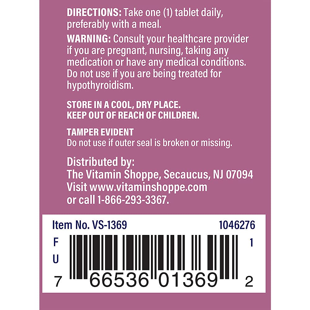 The Vitamin Shoppe Kelp - Natural Iodine for Thyroid Support | Atlantic Kelp Potassium Iodide | 300 Tablets | Thyroid Health
