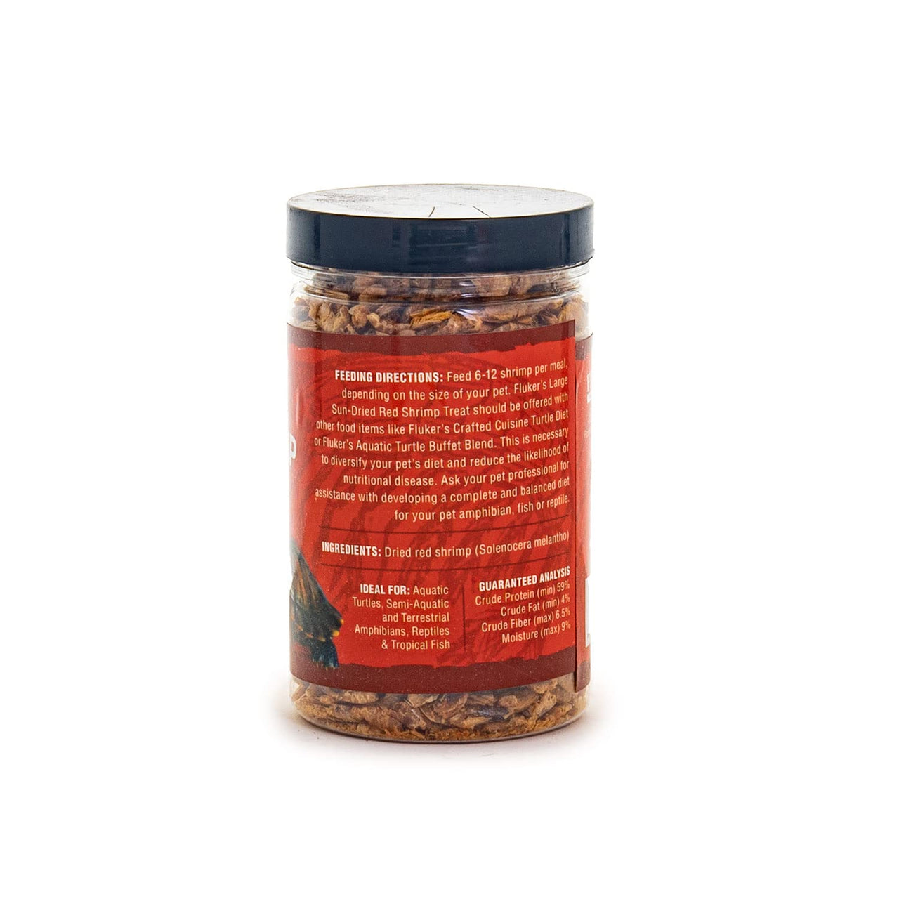 Fluker's All Natural Large Sun-Dried Red Shrimp, High Protein Treats, Aquatic Turtle Food, Great for Aquatic Frogs, Tegus, Monitors, and Tropical Fish, 2.5 oz
