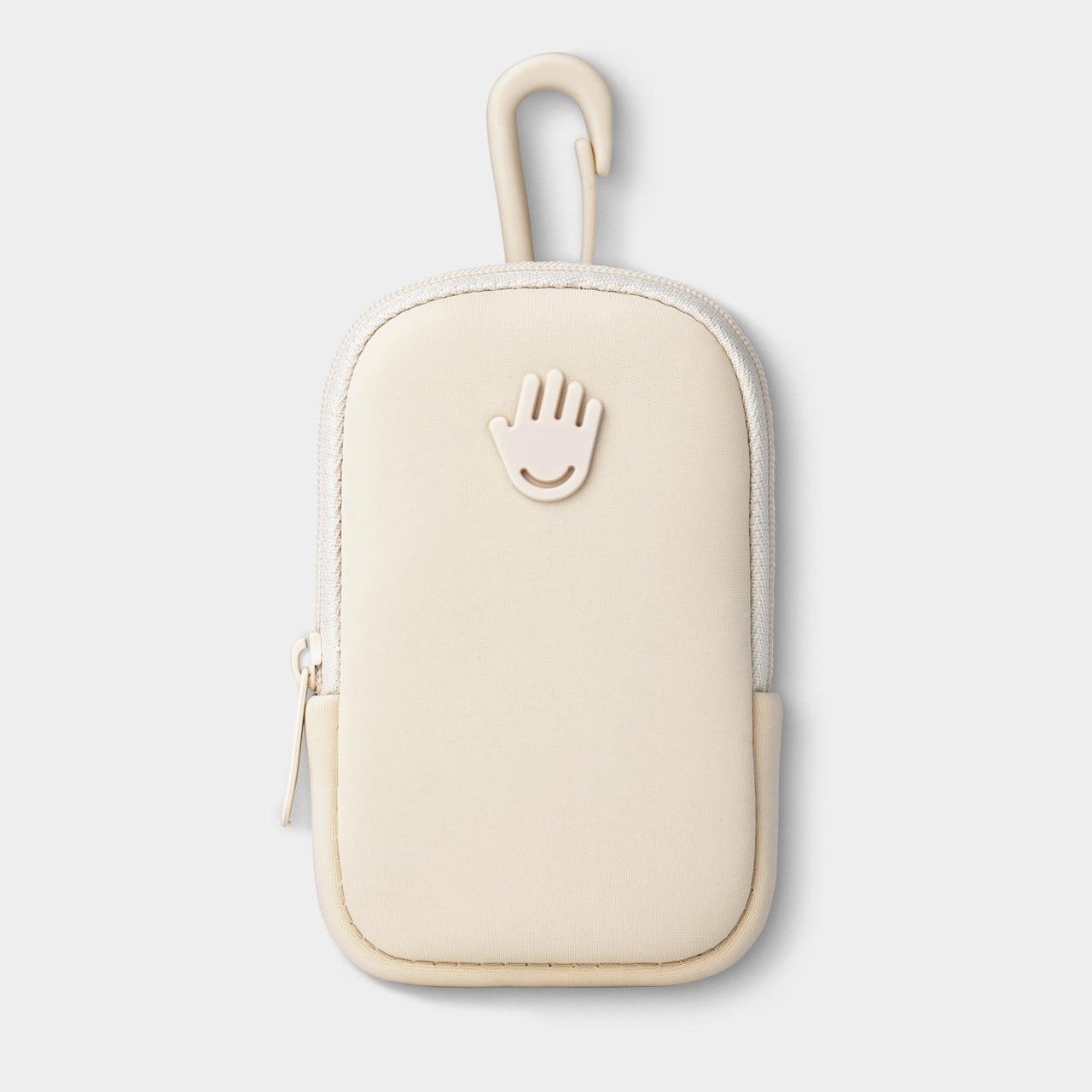 Touchette Zippered Pouch, Attachable Fashion Accessory with Snap Hook for Touchland Hand Sanitizer 1FL OZ., Ivory