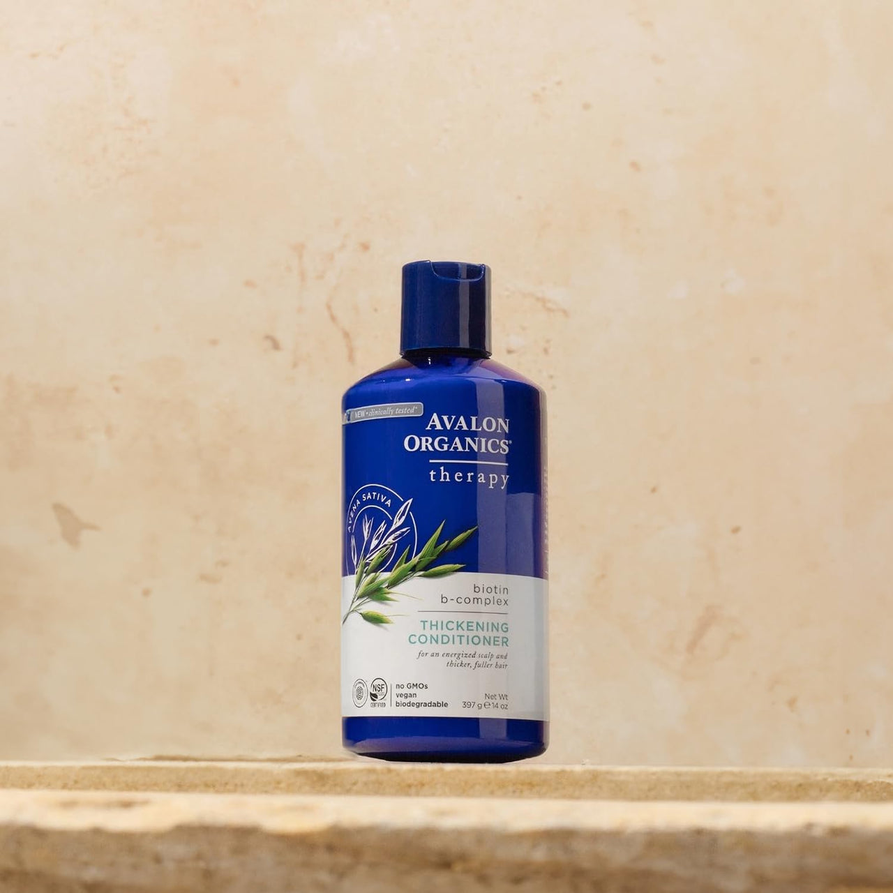Avalon Organics Therapy Biotin B-Complex Thickening Conditioner, For an Energized Scalp and Thicker, Fuller-Looking Hair, 14 Fluid Ounces