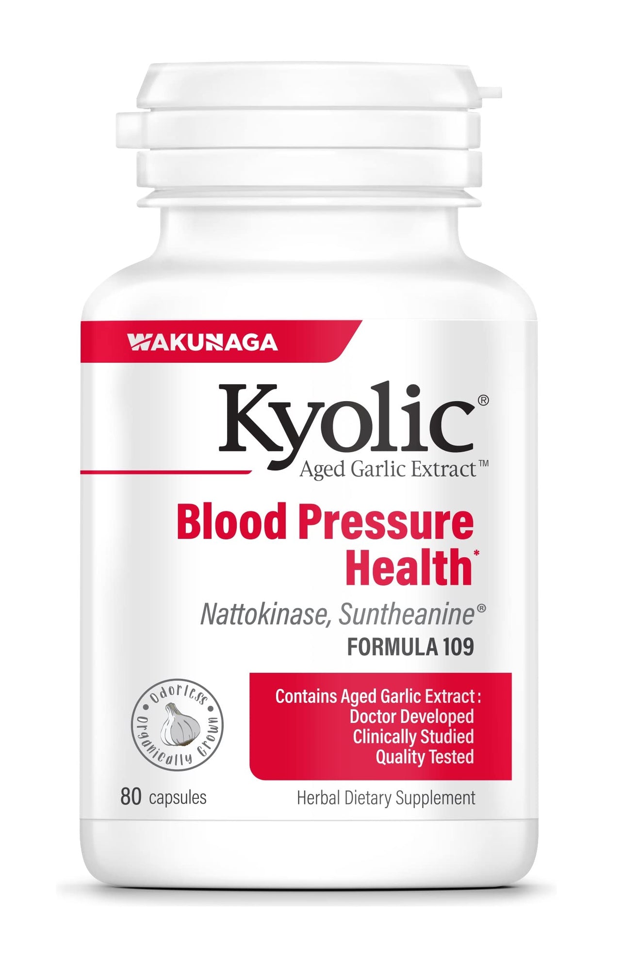 Kyolic Aged Garlic Extract Formula 109, Blood Pressure Health, 80 Capsules