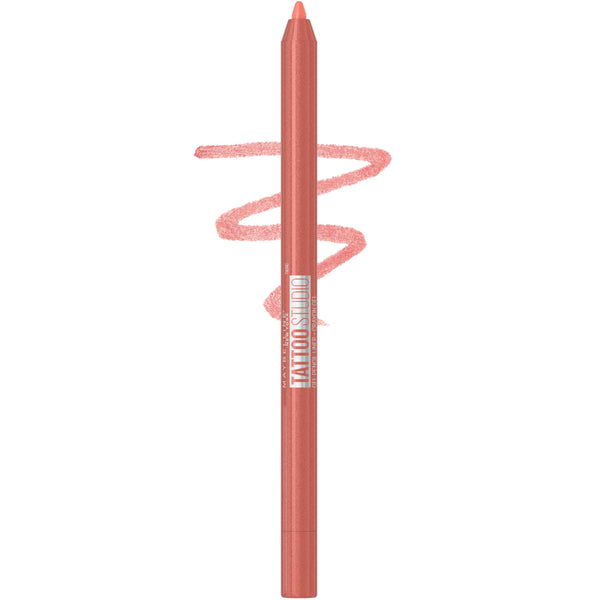 MAYBELLINE Tattoo Studio Sharpenable Eyeliner Pencil, 36 Hour Wear, Waterproof, Peach Pop, 1 Count