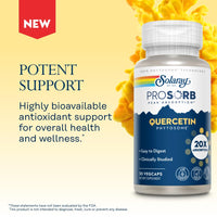 Thumbnail for SOLARAY Quercetin Phytosome - 20X Absorption - Easy-to-Digest Antioxidants Supplement for Overall Health Support - Vegan and Made Without Soy - 60-Day Guarantee - 30 Servings, 30 VegCaps