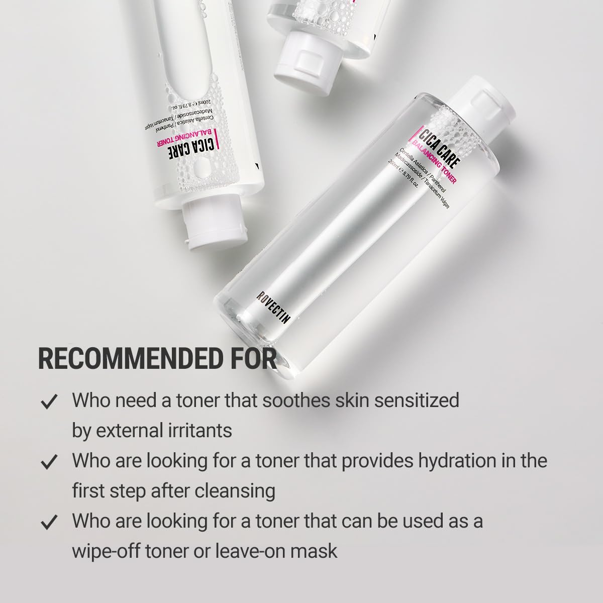 [Rovectin] CICA Care Purifying Toner - Soothing Facial Toner for Sensitive and Irritated Skin with Houttuynia Cordata Extract and Madecassoside (8.8 Fl. oz)