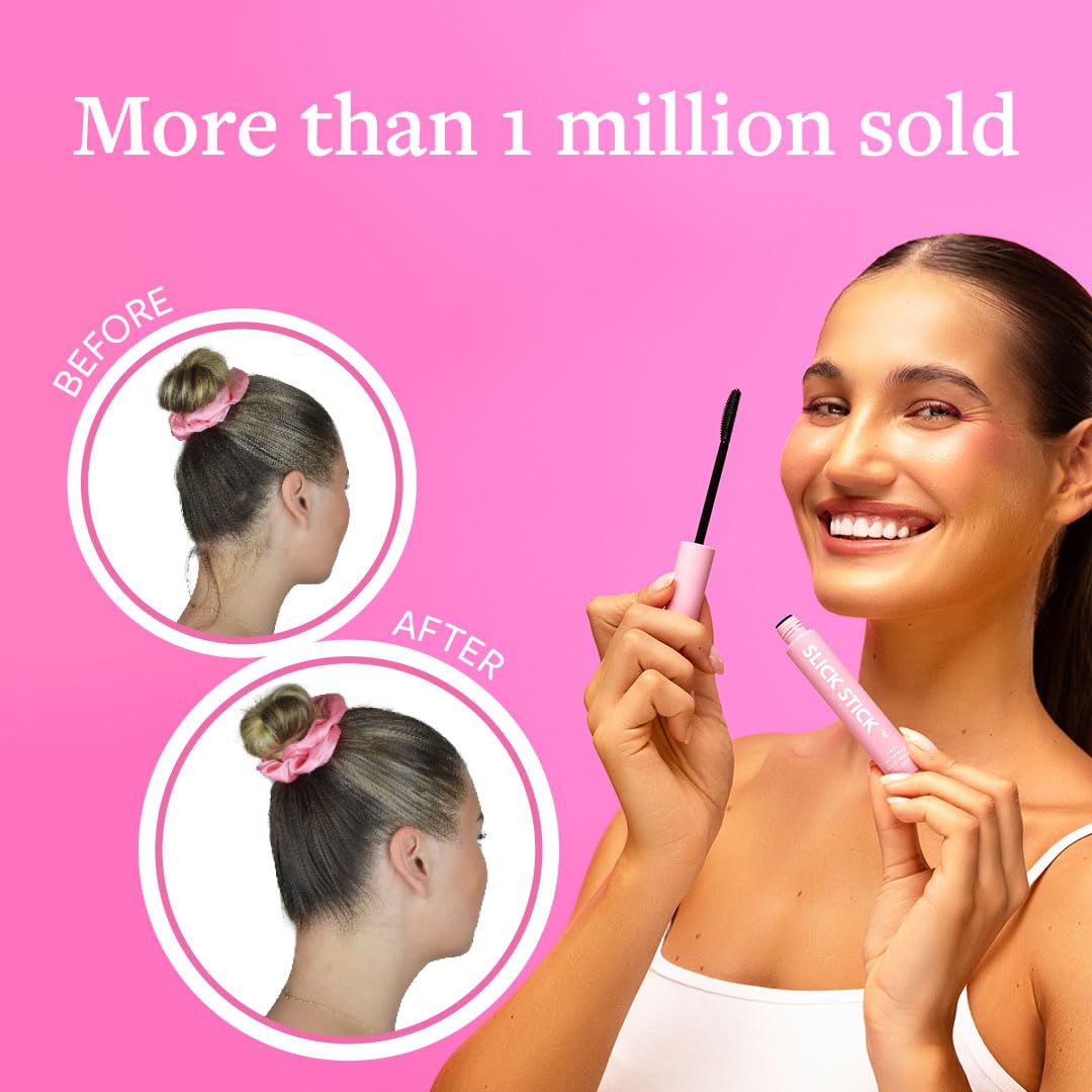 SlickHair Slick Stick Hair Finishing Stick, Hair Stick for Flyaways, Hair Gel Stick for Women and Children, Refreshes and Nourishes Hair, Non Sticky and Non Greasy - 10ml