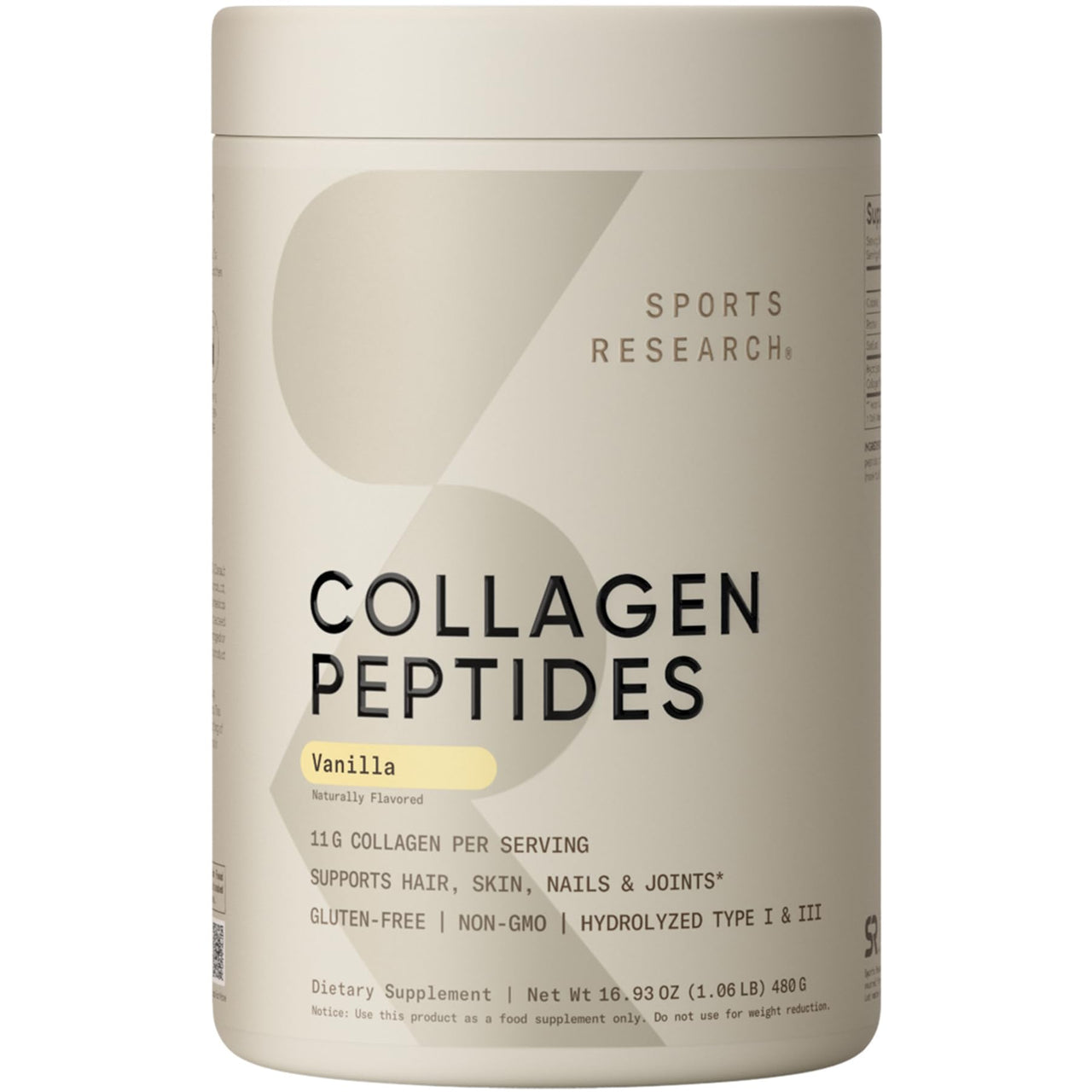 Sports Research® Hair Essentials Pack - Vanilla Collagen Powder Protein Supplement (40 Servings) and Biotin (Vitamin B7) 10,000mcg with Organic Coconut Oil (120 Softgels)