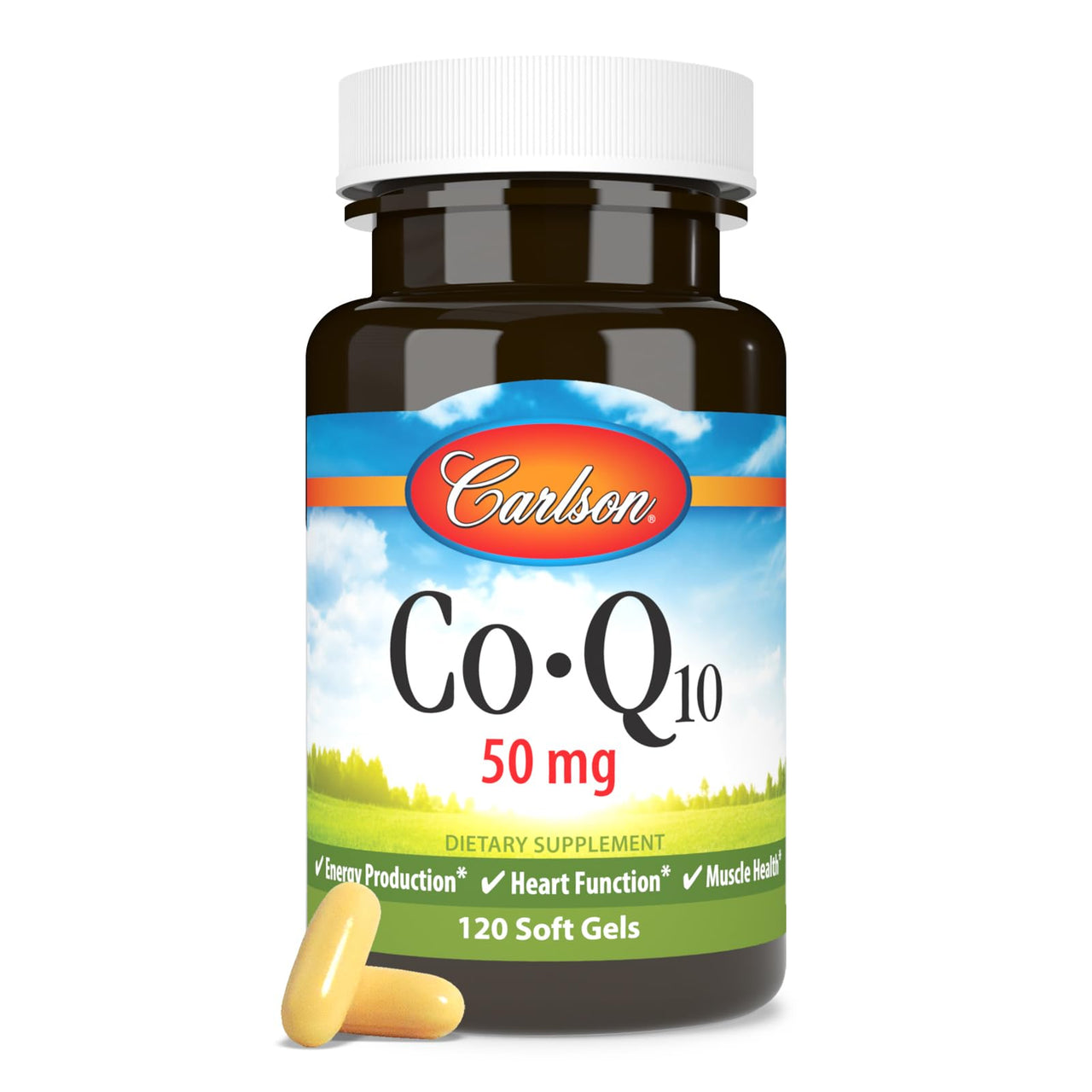Carlson - Co-Q10, Co-Enzyme Q10, 50 mg, Energy Production & Heart Function, 120 Softgels