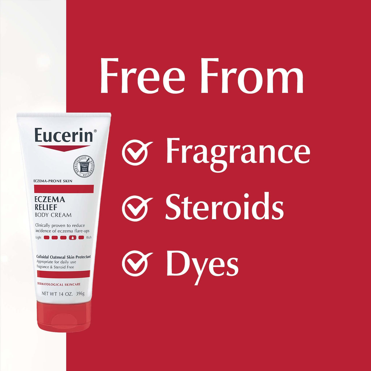 Eucerin Eczema Relief Body Cream, Eczema Cream with Colloidal Oatmeal, Ceramide-3 and Licorice Root Extract, 14 Oz Tube