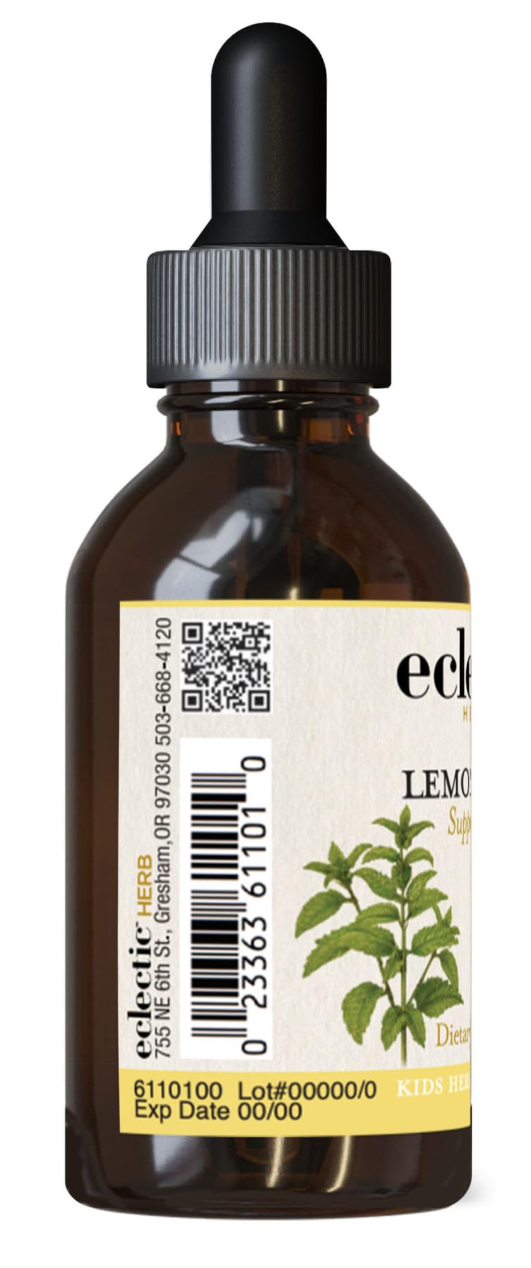 Eclectic Herb - Lemon Balm for Kids | Pure Liquid Herbal Drops for Calm & Relaxation | Nervous System Support | Vegan, Natural, Alcohol-Free, Organic, Non-GMO, Gluten-Free (1 fl oz | 30 ml)