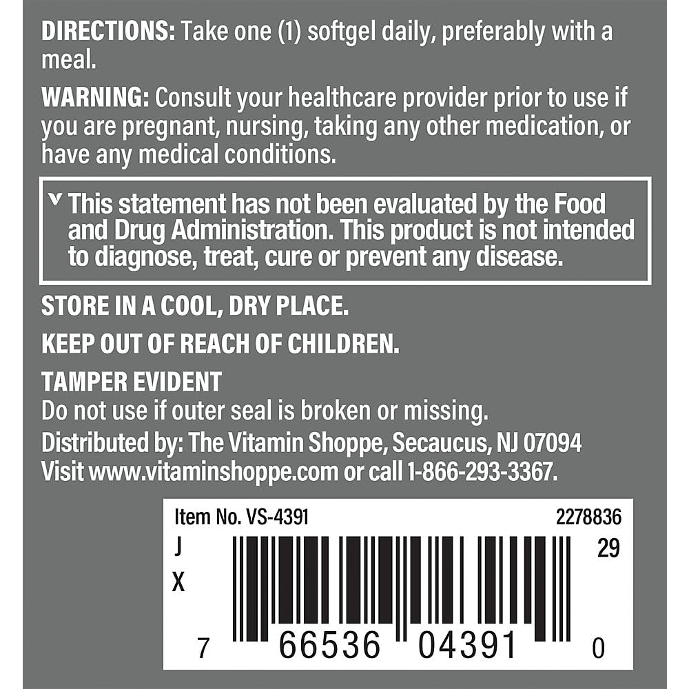 The Vitamin Shoppe Saw Palmetto 320mg - Prostate Health & Urinary Support | Standardized Berry Extract | 100 Softgels | Men's Formula