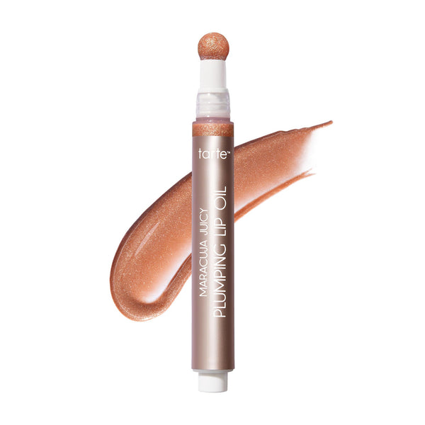 tarte maracuja juicy plumping lip oil - Hydrating & Volumizing Lip Plumper Gloss Balm with Nourishing Hyaluronic Acid, Plumps & Moisturizes, Vegan & Cruelty-Free, full size, shimmering brown sugar